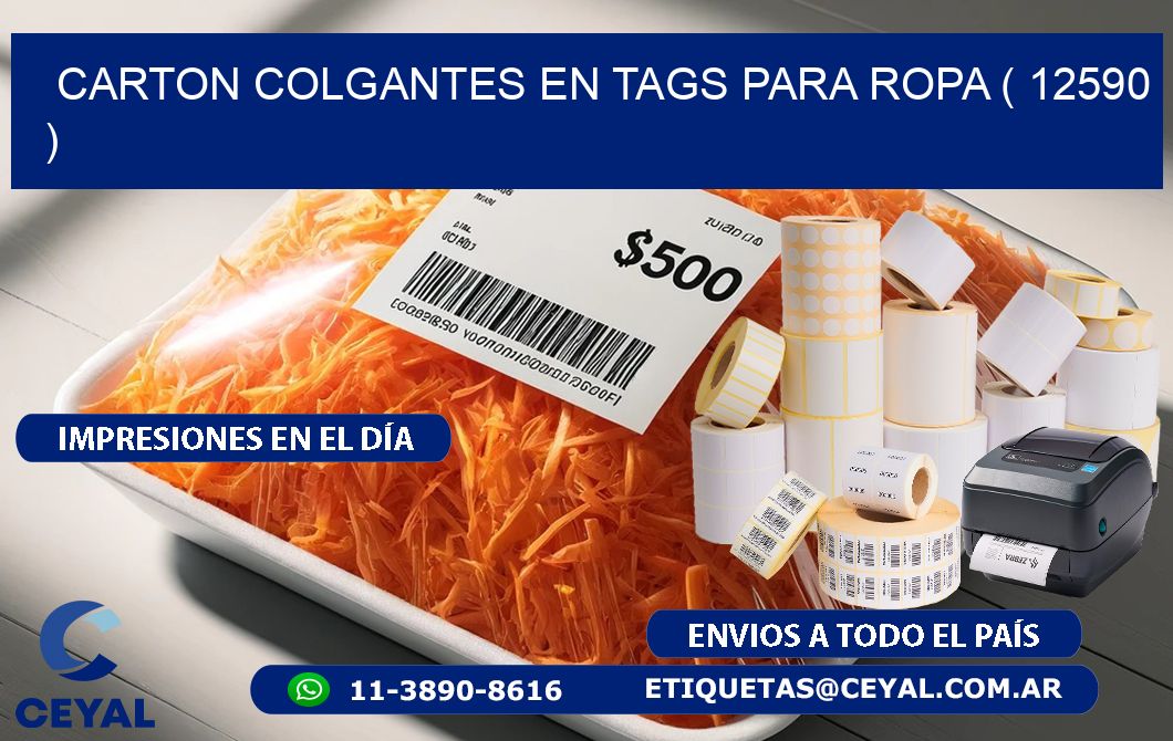 CARTON COLGANTES EN TAGS PARA ROPA ( 12590 )