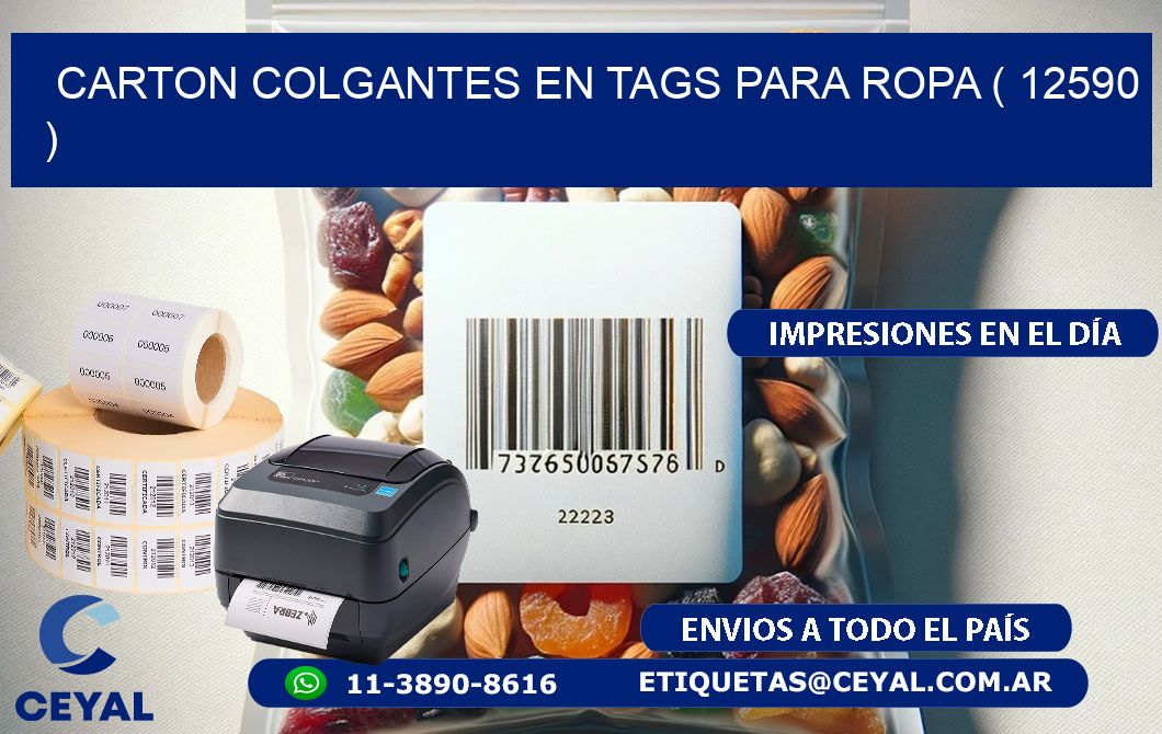 CARTON COLGANTES EN TAGS PARA ROPA ( 12590 )