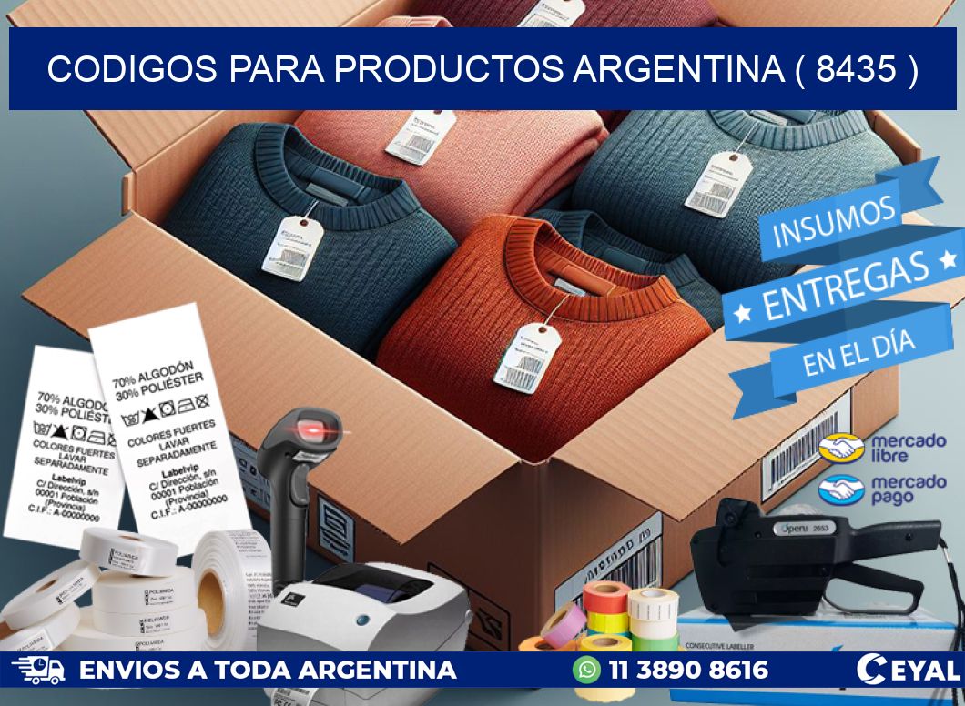 CODIGOS PARA PRODUCTOS ARGENTINA ( 8435 )