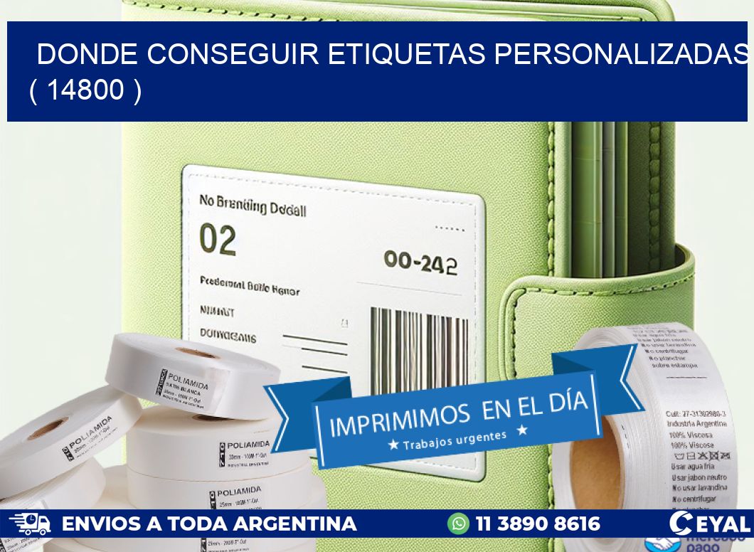 DONDE CONSEGUIR ETIQUETAS PERSONALIZADAS ( 14800 )