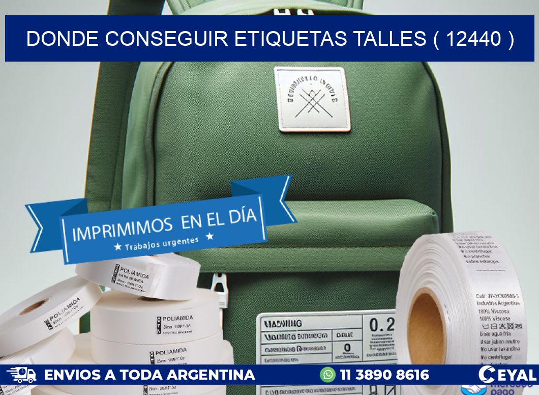 DONDE CONSEGUIR ETIQUETAS TALLES ( 12440 )