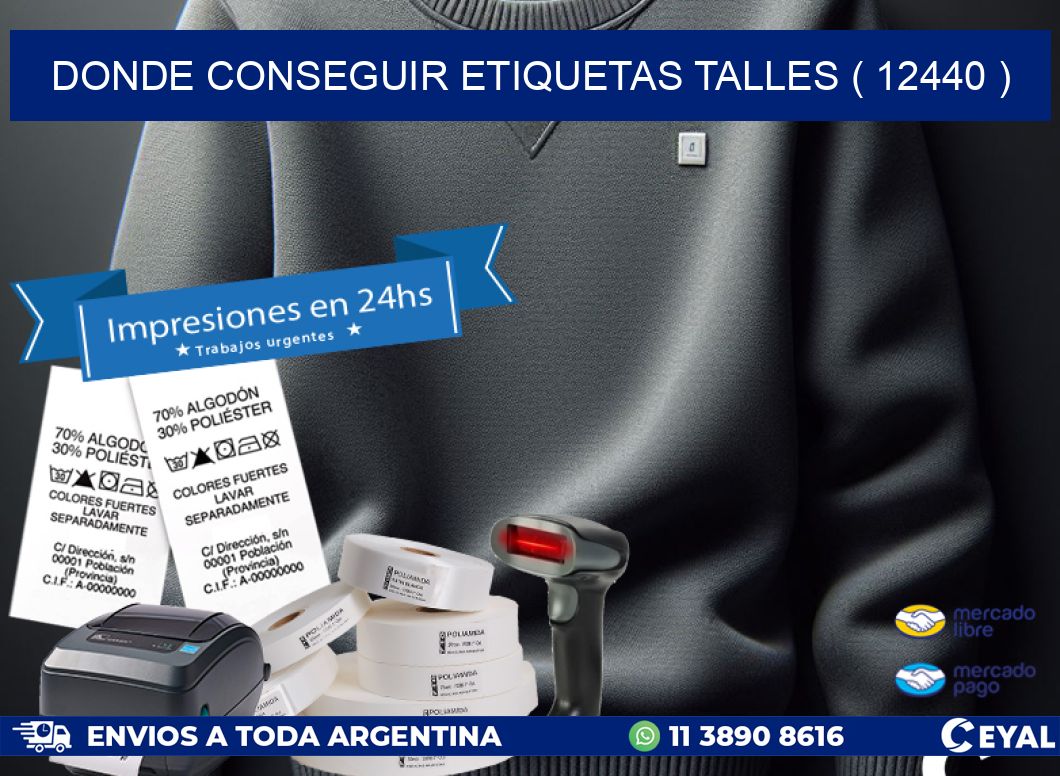 DONDE CONSEGUIR ETIQUETAS TALLES ( 12440 )