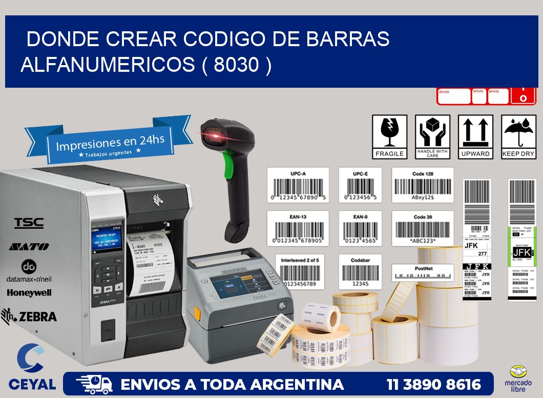 DONDE CREAR CODIGO DE BARRAS ALFANUMERICOS ( 8030 )