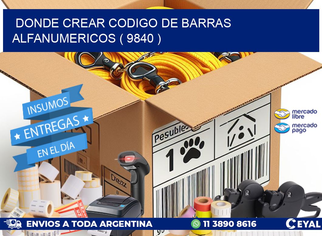DONDE CREAR CODIGO DE BARRAS ALFANUMERICOS ( 9840 )