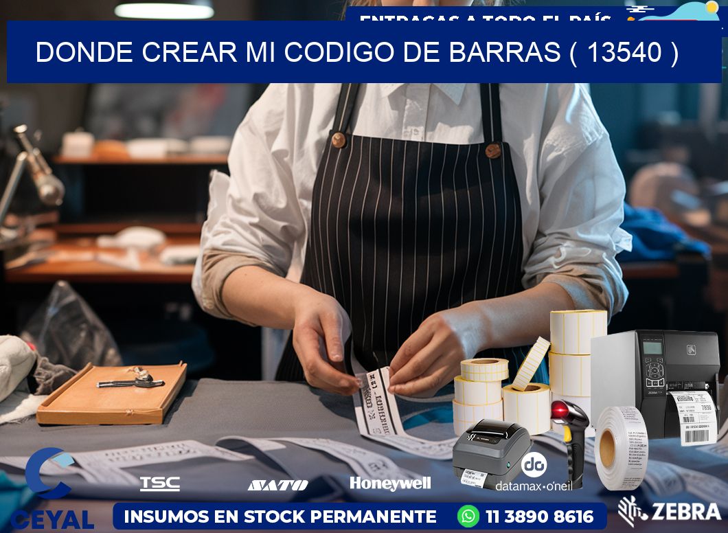 DONDE CREAR MI CODIGO DE BARRAS ( 13540 )