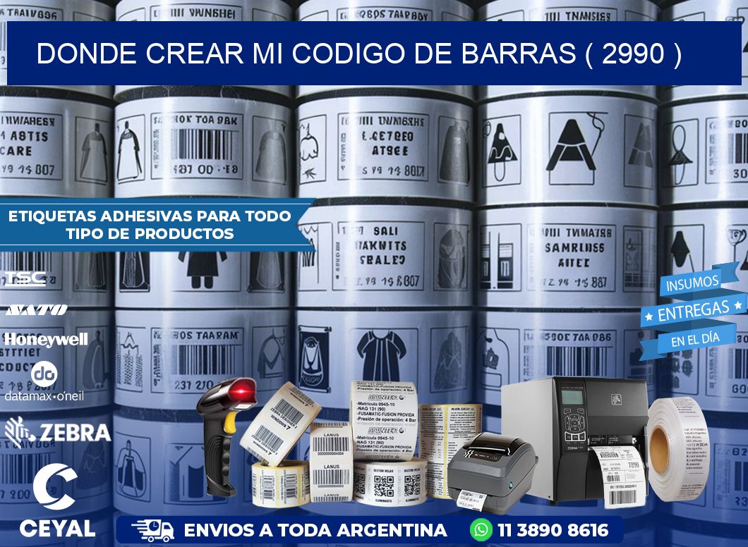 DONDE CREAR MI CODIGO DE BARRAS ( 2990 )