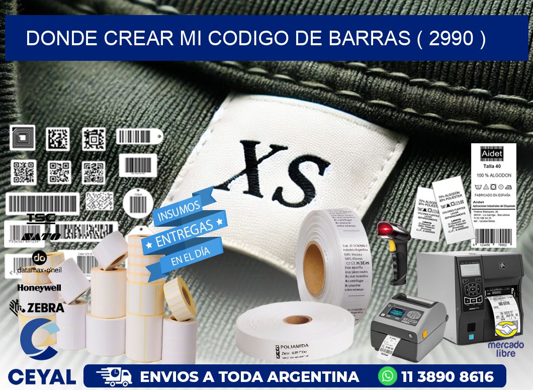 DONDE CREAR MI CODIGO DE BARRAS ( 2990 )