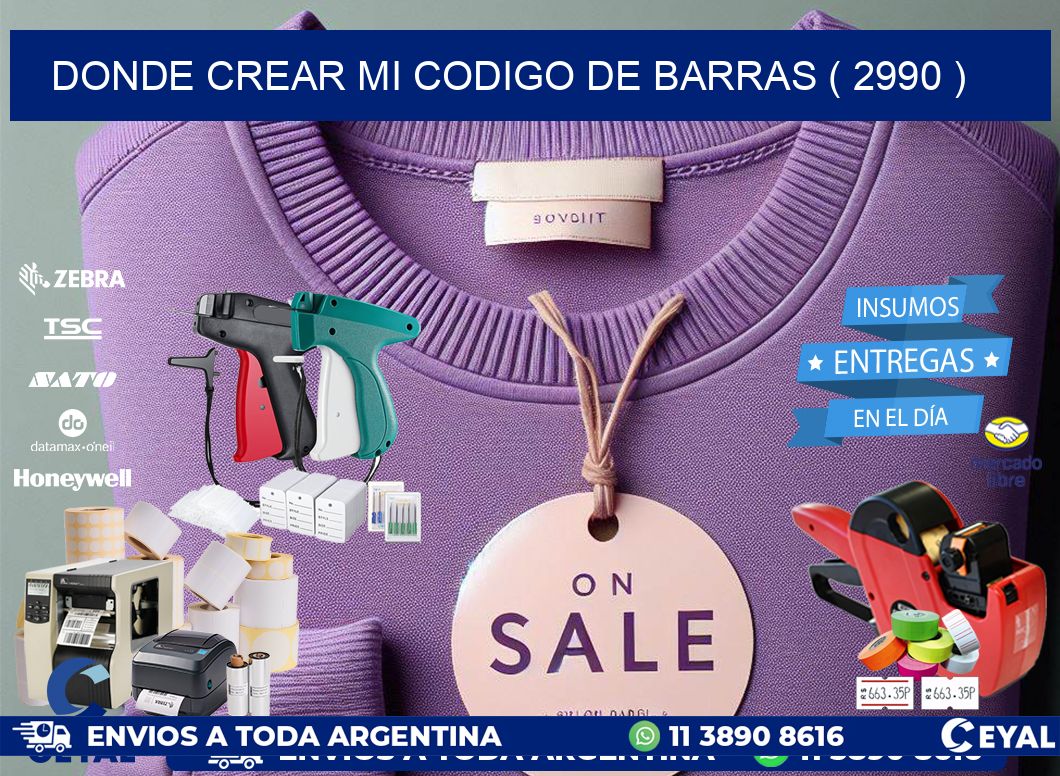 DONDE CREAR MI CODIGO DE BARRAS ( 2990 )