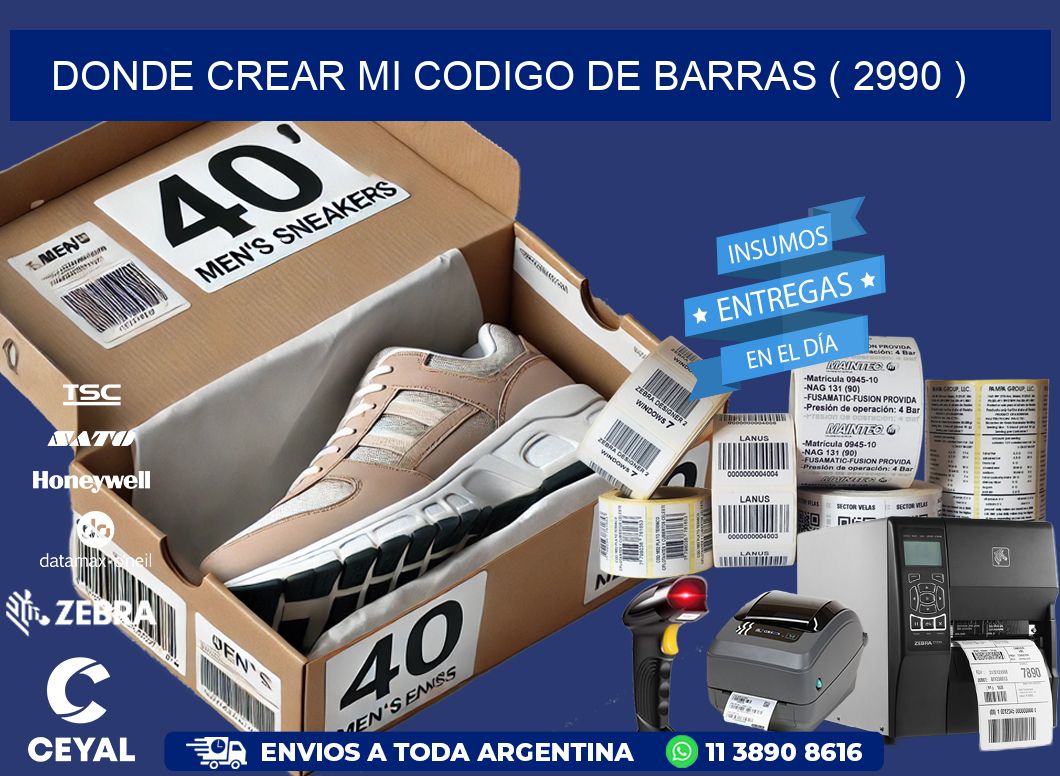 DONDE CREAR MI CODIGO DE BARRAS ( 2990 )