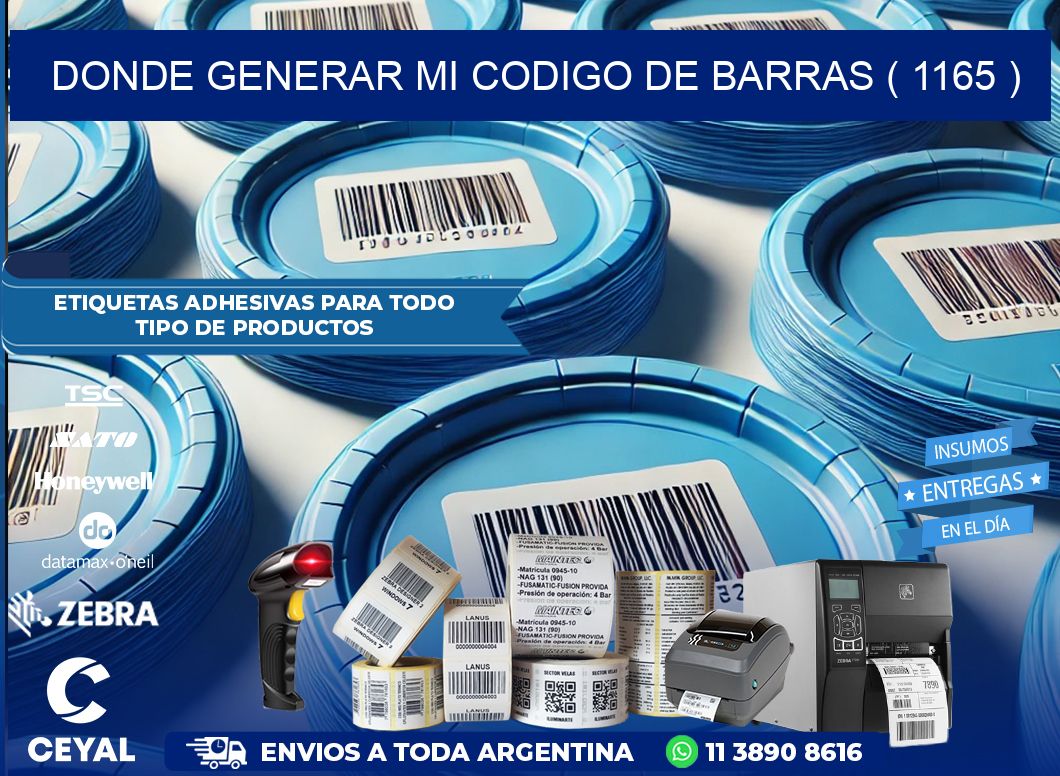 DONDE GENERAR MI CODIGO DE BARRAS ( 1165 )