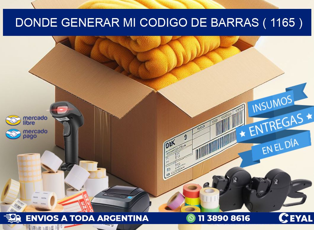 DONDE GENERAR MI CODIGO DE BARRAS ( 1165 )