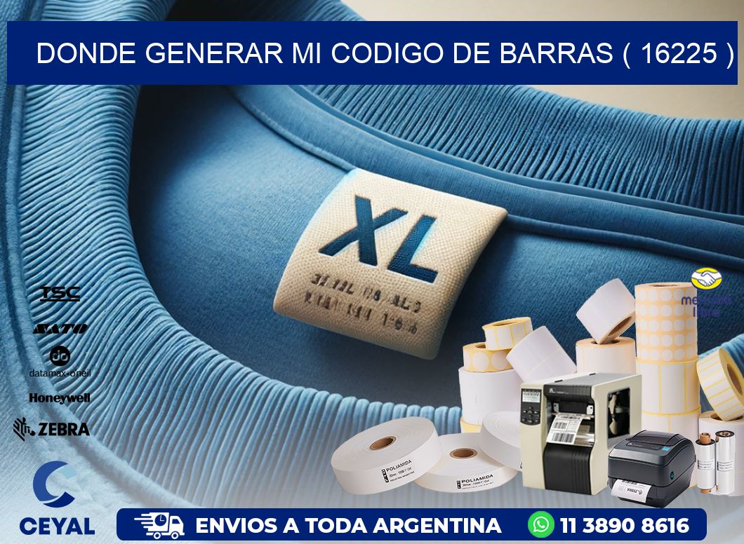 DONDE GENERAR MI CODIGO DE BARRAS ( 16225 )