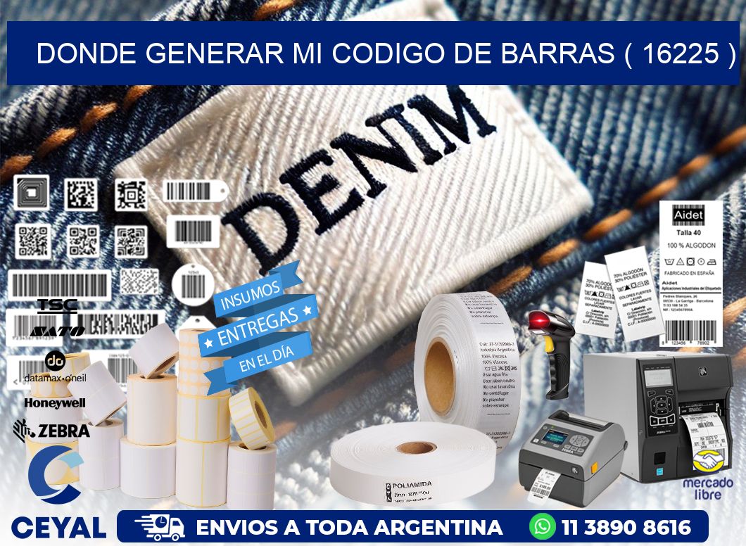 DONDE GENERAR MI CODIGO DE BARRAS ( 16225 )