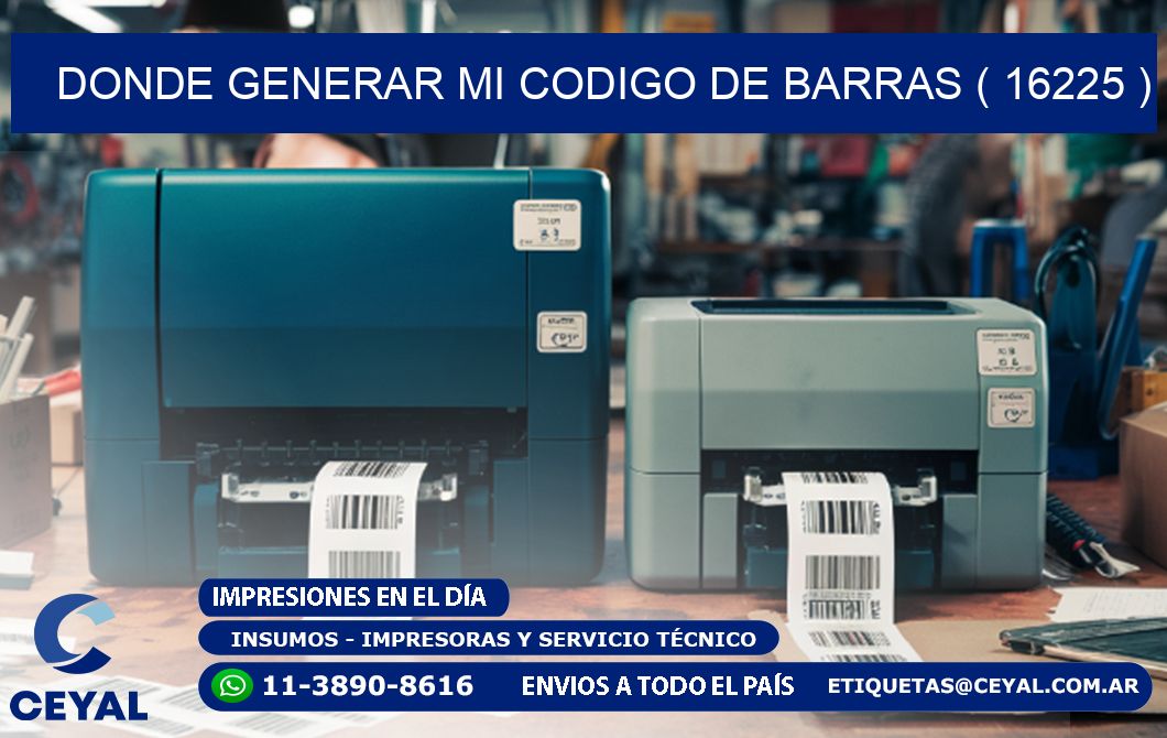 DONDE GENERAR MI CODIGO DE BARRAS ( 16225 )