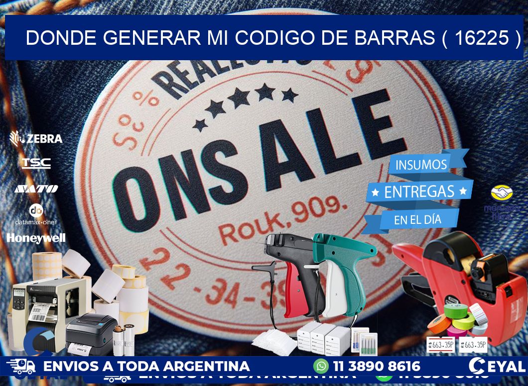 DONDE GENERAR MI CODIGO DE BARRAS ( 16225 )