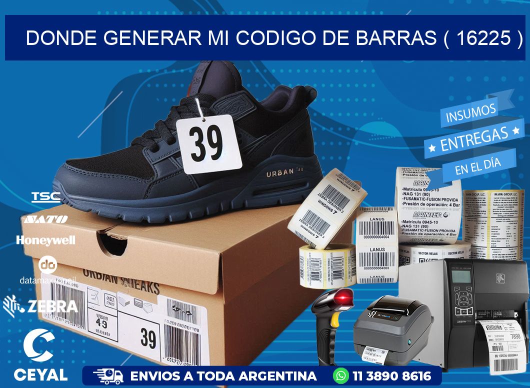 DONDE GENERAR MI CODIGO DE BARRAS ( 16225 )