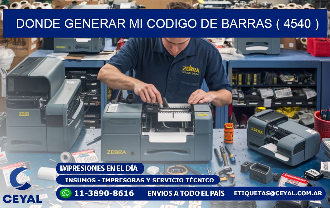 DONDE GENERAR MI CODIGO DE BARRAS ( 4540 )