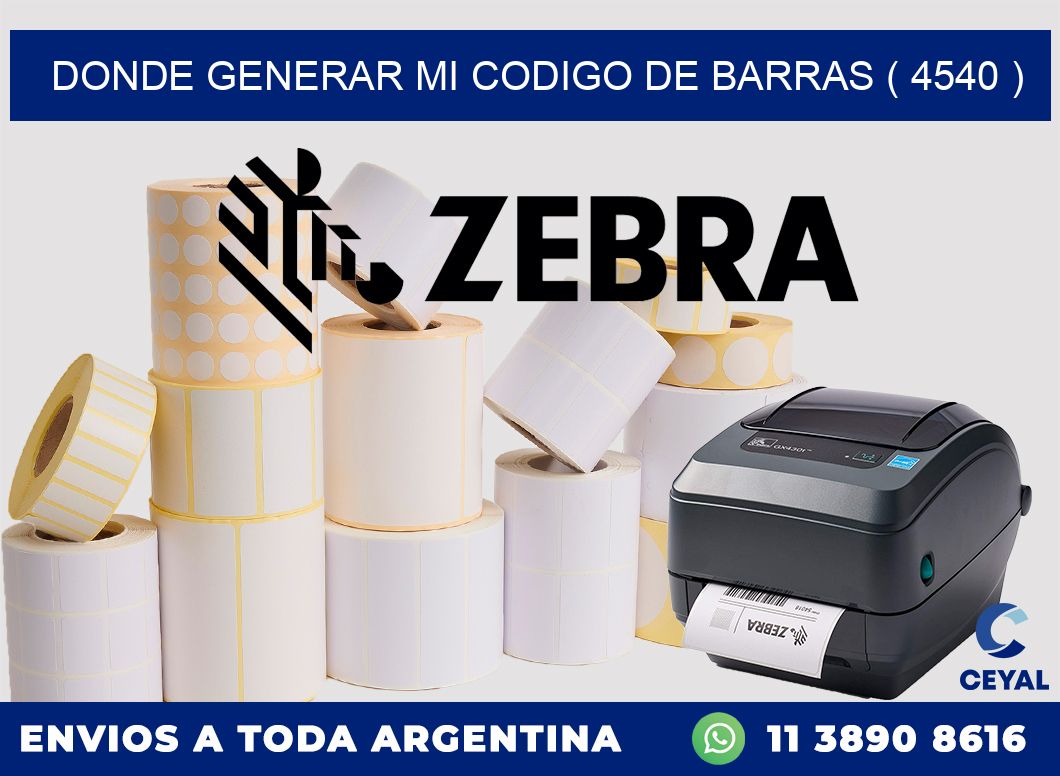 DONDE GENERAR MI CODIGO DE BARRAS ( 4540 )