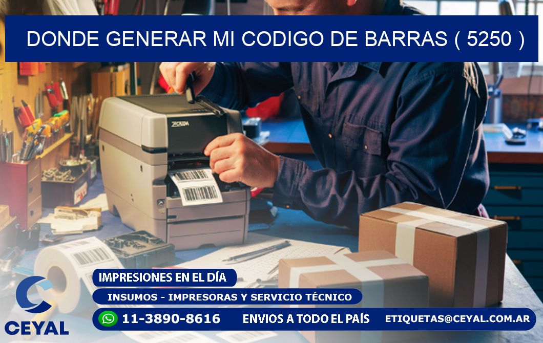 DONDE GENERAR MI CODIGO DE BARRAS ( 5250 )