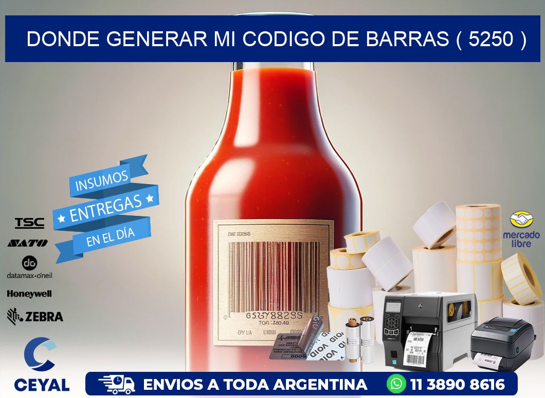 DONDE GENERAR MI CODIGO DE BARRAS ( 5250 )