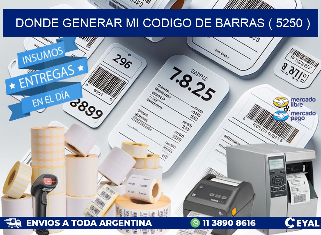 DONDE GENERAR MI CODIGO DE BARRAS ( 5250 )