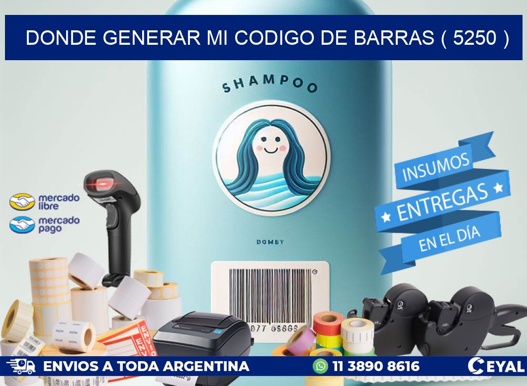 DONDE GENERAR MI CODIGO DE BARRAS ( 5250 )
