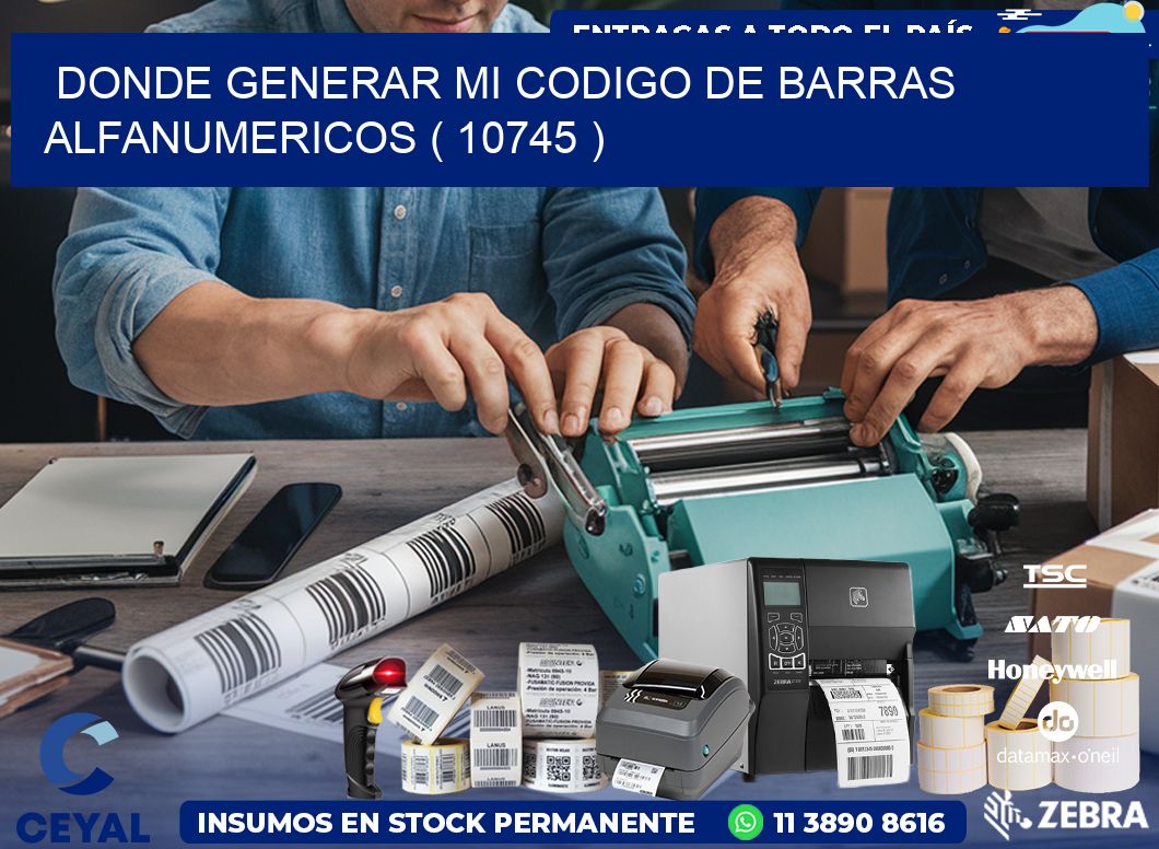 DONDE GENERAR MI CODIGO DE BARRAS ALFANUMERICOS ( 10745 )