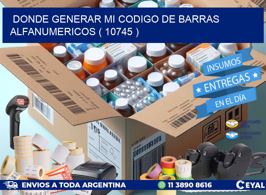 DONDE GENERAR MI CODIGO DE BARRAS ALFANUMERICOS ( 10745 )