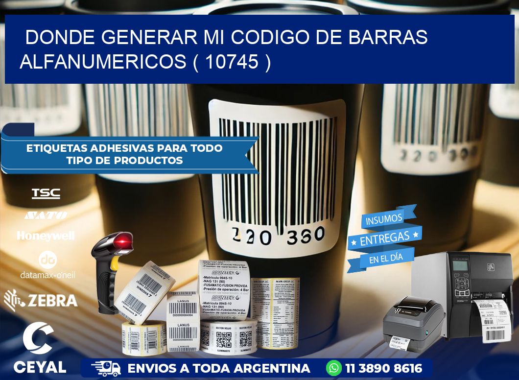 DONDE GENERAR MI CODIGO DE BARRAS ALFANUMERICOS ( 10745 )