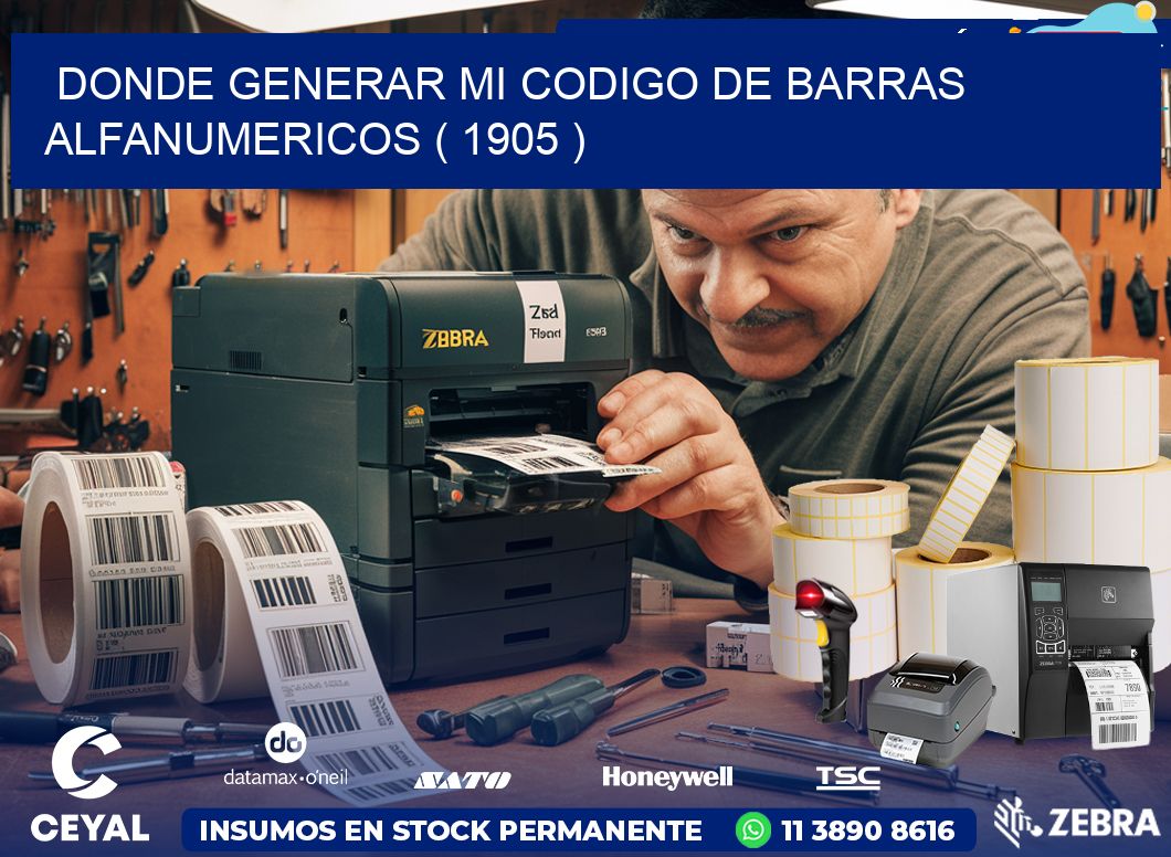DONDE GENERAR MI CODIGO DE BARRAS ALFANUMERICOS ( 1905 )