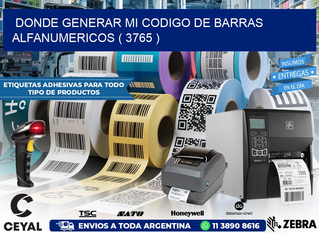 DONDE GENERAR MI CODIGO DE BARRAS ALFANUMERICOS ( 3765 )