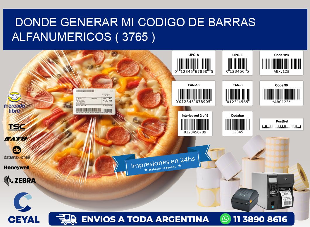 DONDE GENERAR MI CODIGO DE BARRAS ALFANUMERICOS ( 3765 )