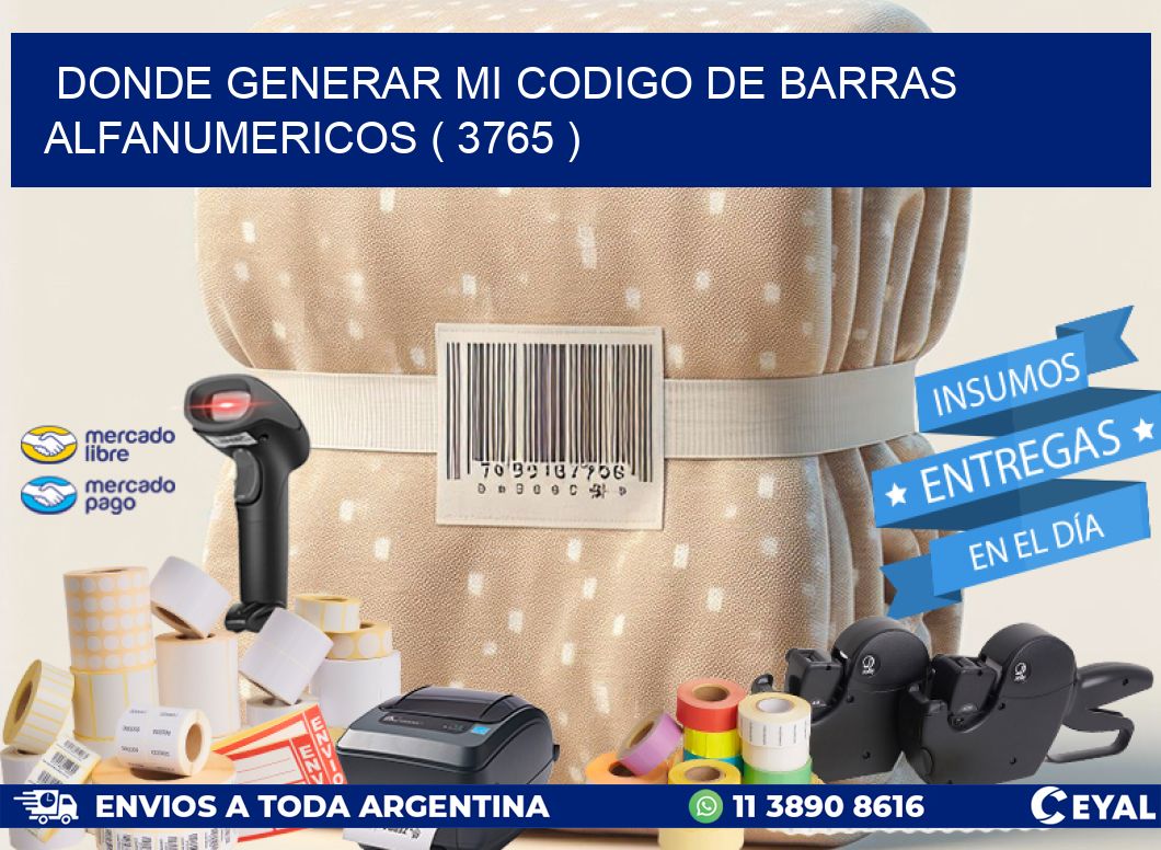 DONDE GENERAR MI CODIGO DE BARRAS ALFANUMERICOS ( 3765 )