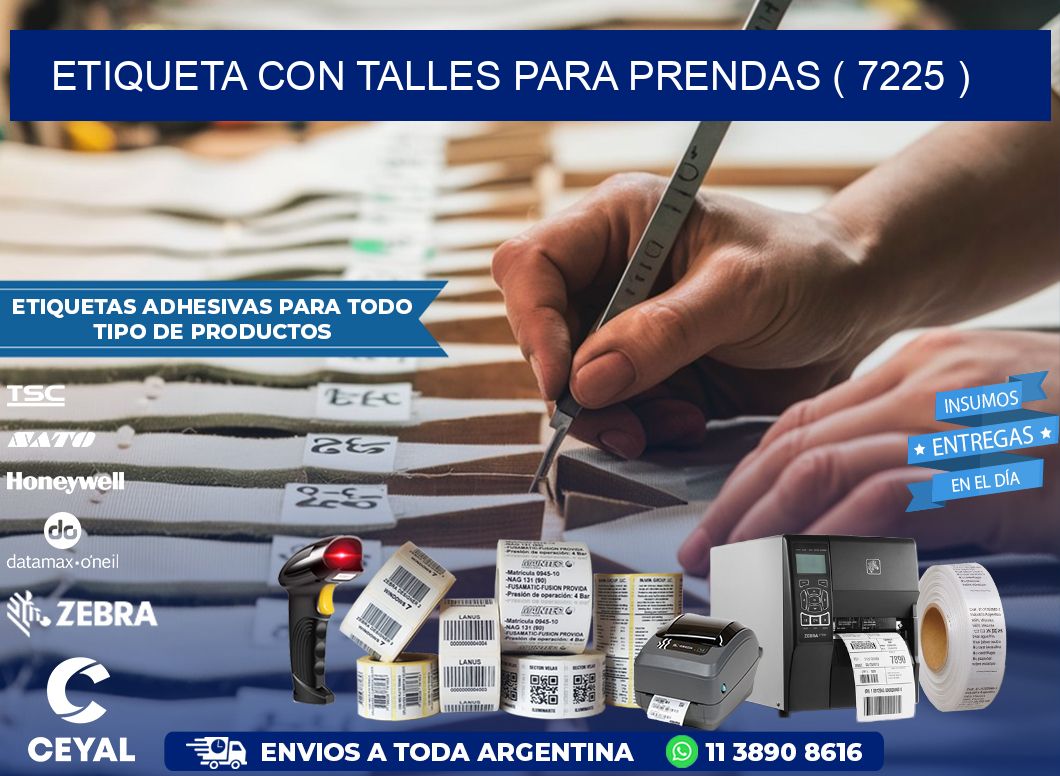 ETIQUETA CON TALLES PARA PRENDAS ( 7225 )