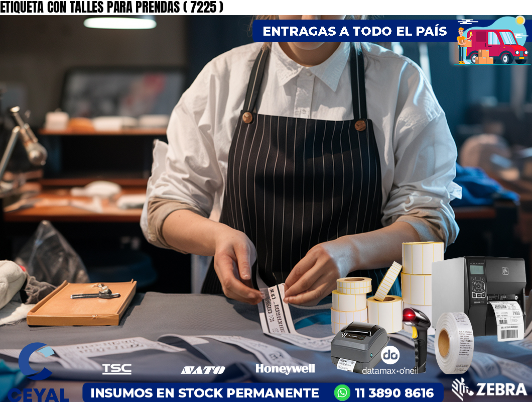ETIQUETA CON TALLES PARA PRENDAS ( 7225 )