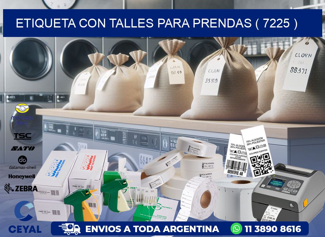 ETIQUETA CON TALLES PARA PRENDAS ( 7225 )