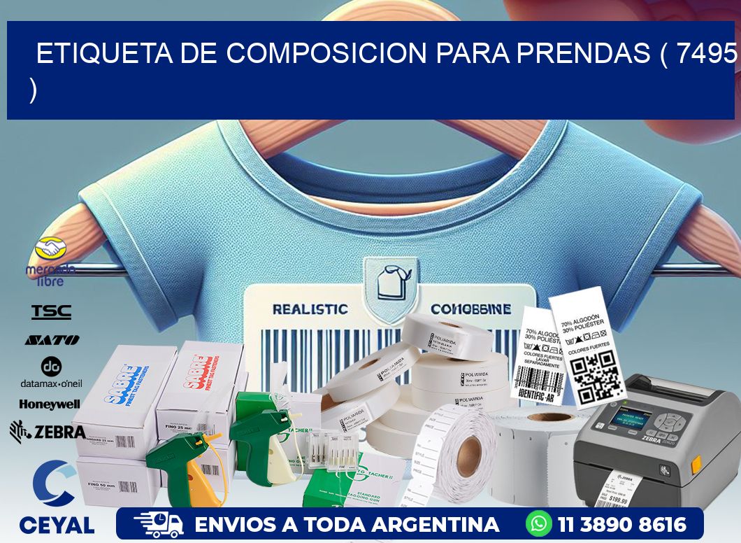 ETIQUETA DE COMPOSICION PARA PRENDAS ( 7495 )