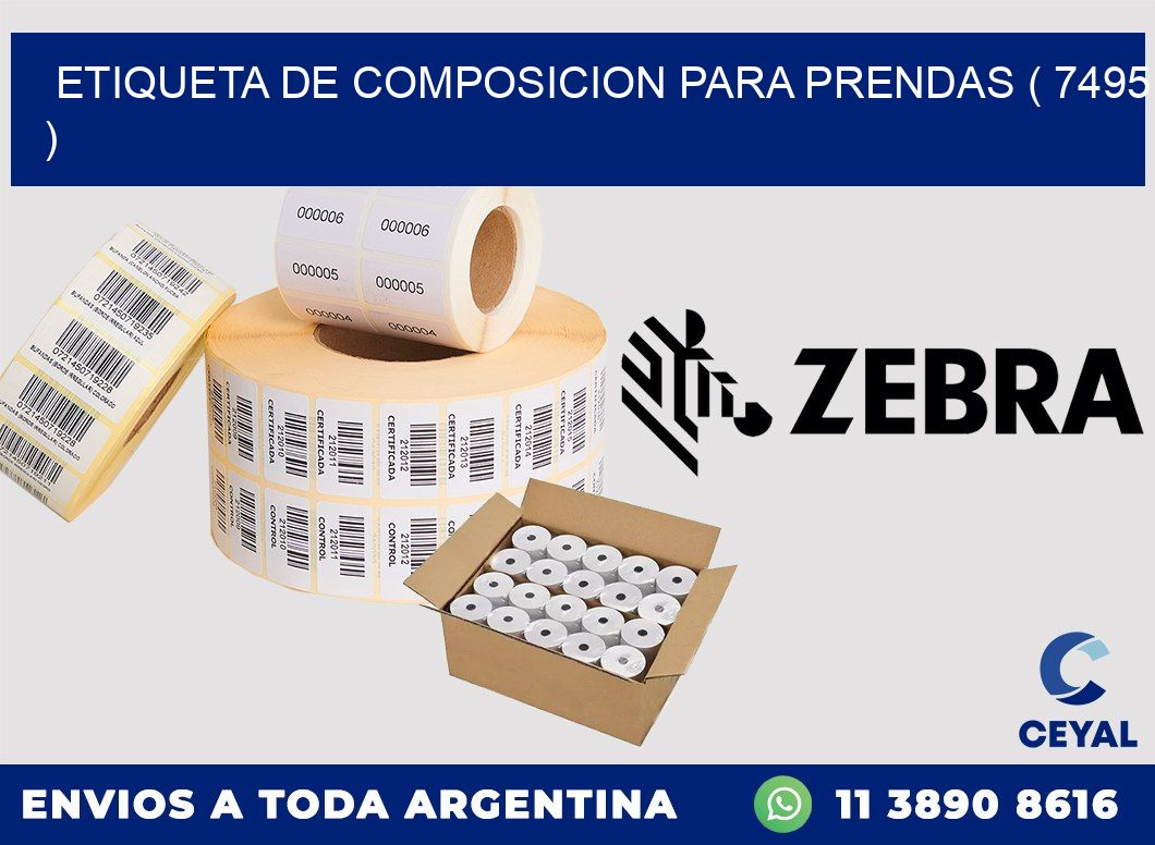 ETIQUETA DE COMPOSICION PARA PRENDAS ( 7495 )