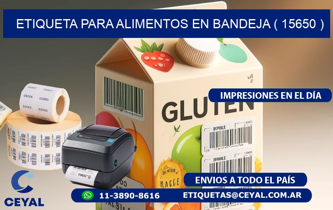 ETIQUETA PARA ALIMENTOS EN BANDEJA ( 15650 )
