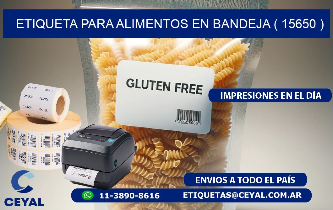 ETIQUETA PARA ALIMENTOS EN BANDEJA ( 15650 )