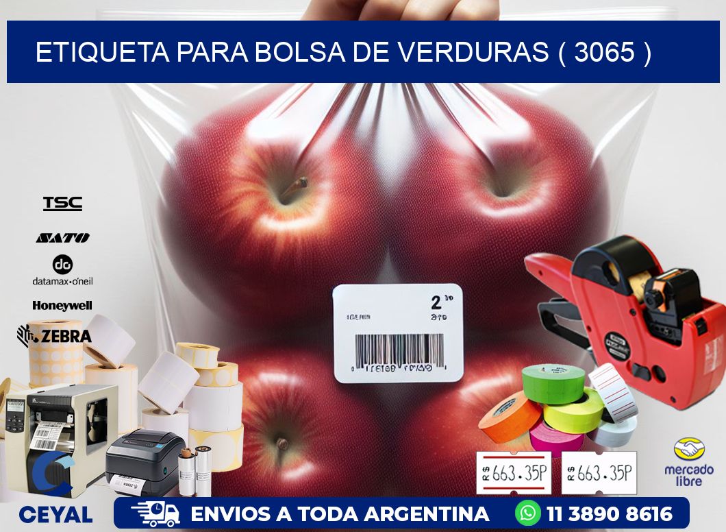 ETIQUETA PARA BOLSA DE VERDURAS ( 3065 )