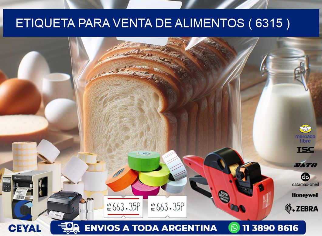 ETIQUETA PARA VENTA DE ALIMENTOS ( 6315 )