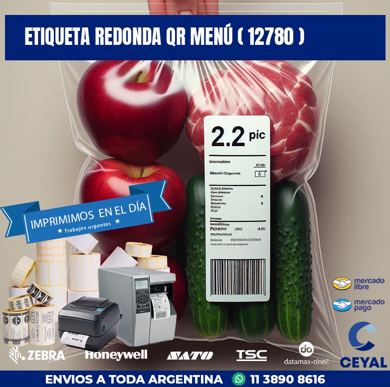 ETIQUETA REDONDA QR MENÚ ( 12780 )