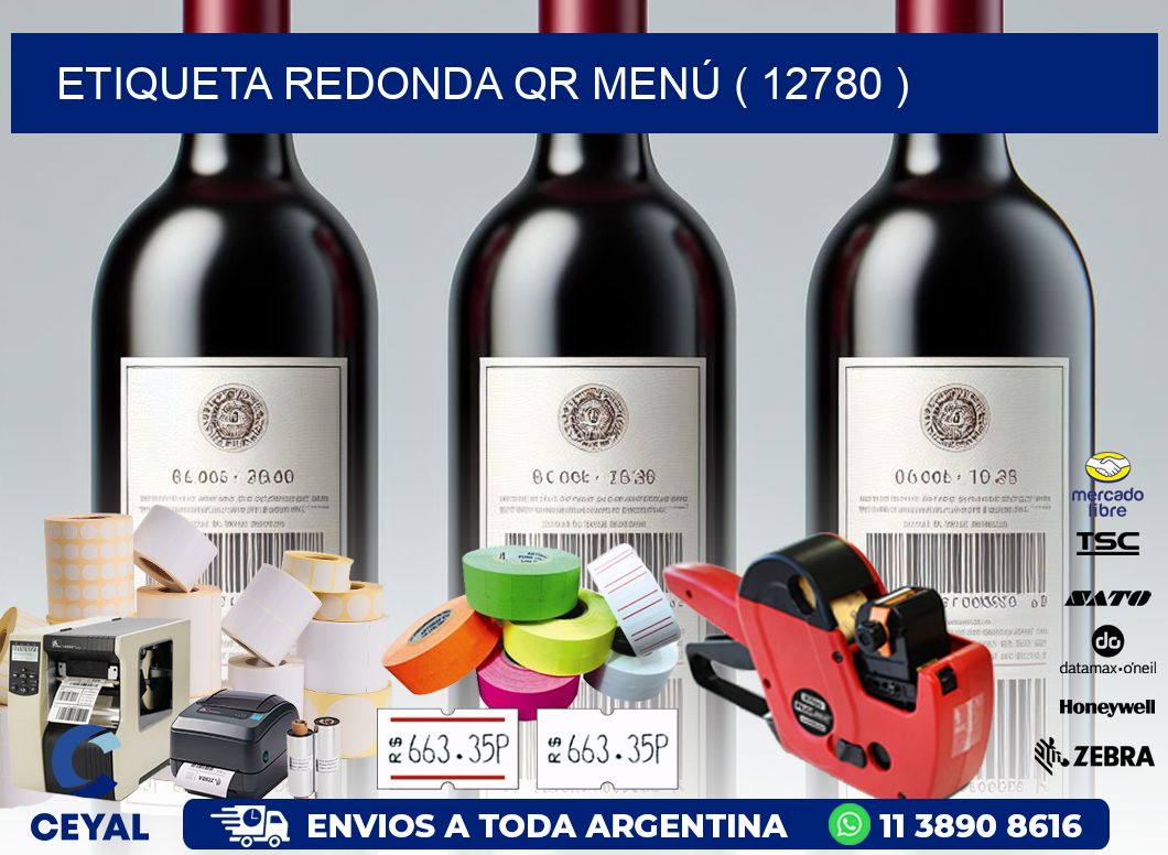 ETIQUETA REDONDA QR MENÚ ( 12780 )