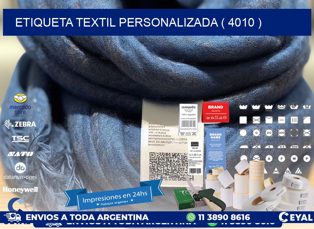ETIQUETA TEXTIL PERSONALIZADA ( 4010 )