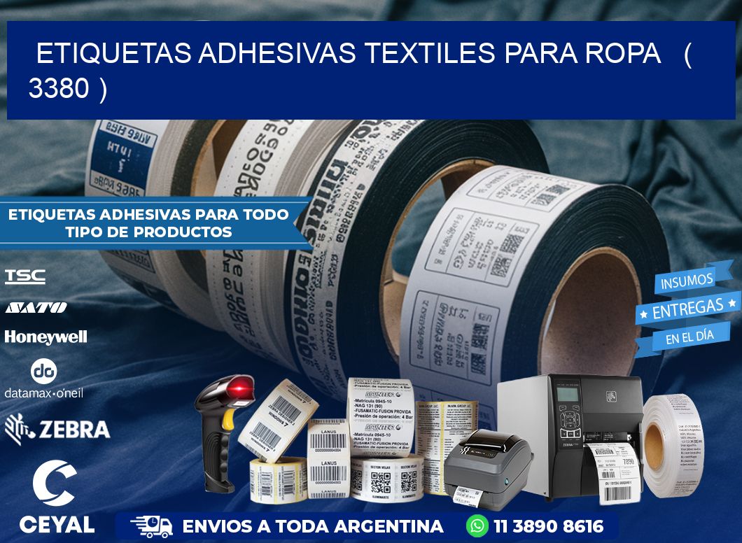 ETIQUETAS ADHESIVAS TEXTILES PARA ROPA   ( 3380 )
