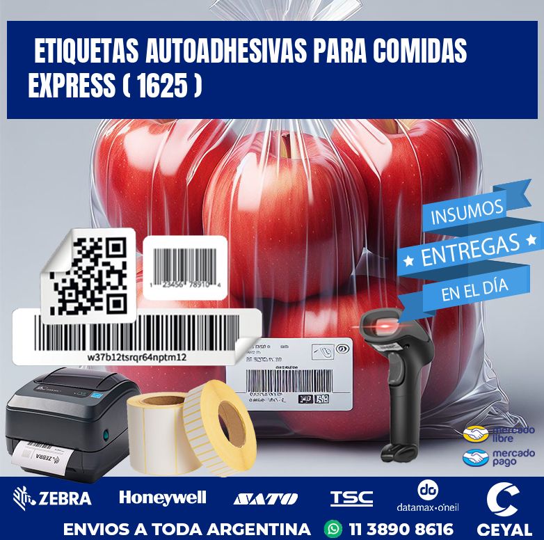 ETIQUETAS AUTOADHESIVAS PARA COMIDAS EXPRESS ( 1625 )