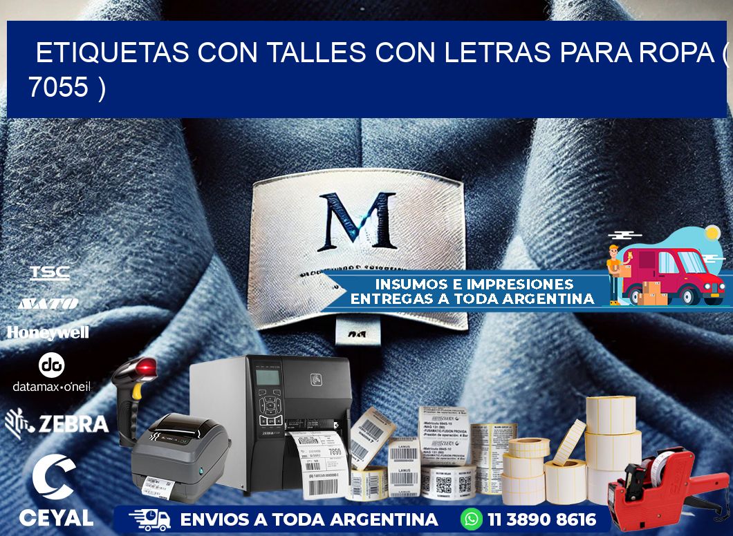 ETIQUETAS CON TALLES CON LETRAS PARA ROPA ( 7055 )
