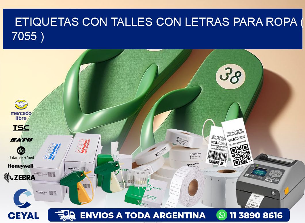 ETIQUETAS CON TALLES CON LETRAS PARA ROPA ( 7055 )