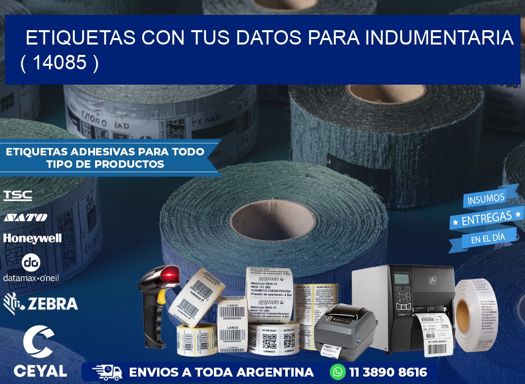 ETIQUETAS CON TUS DATOS PARA INDUMENTARIA   ( 14085 )